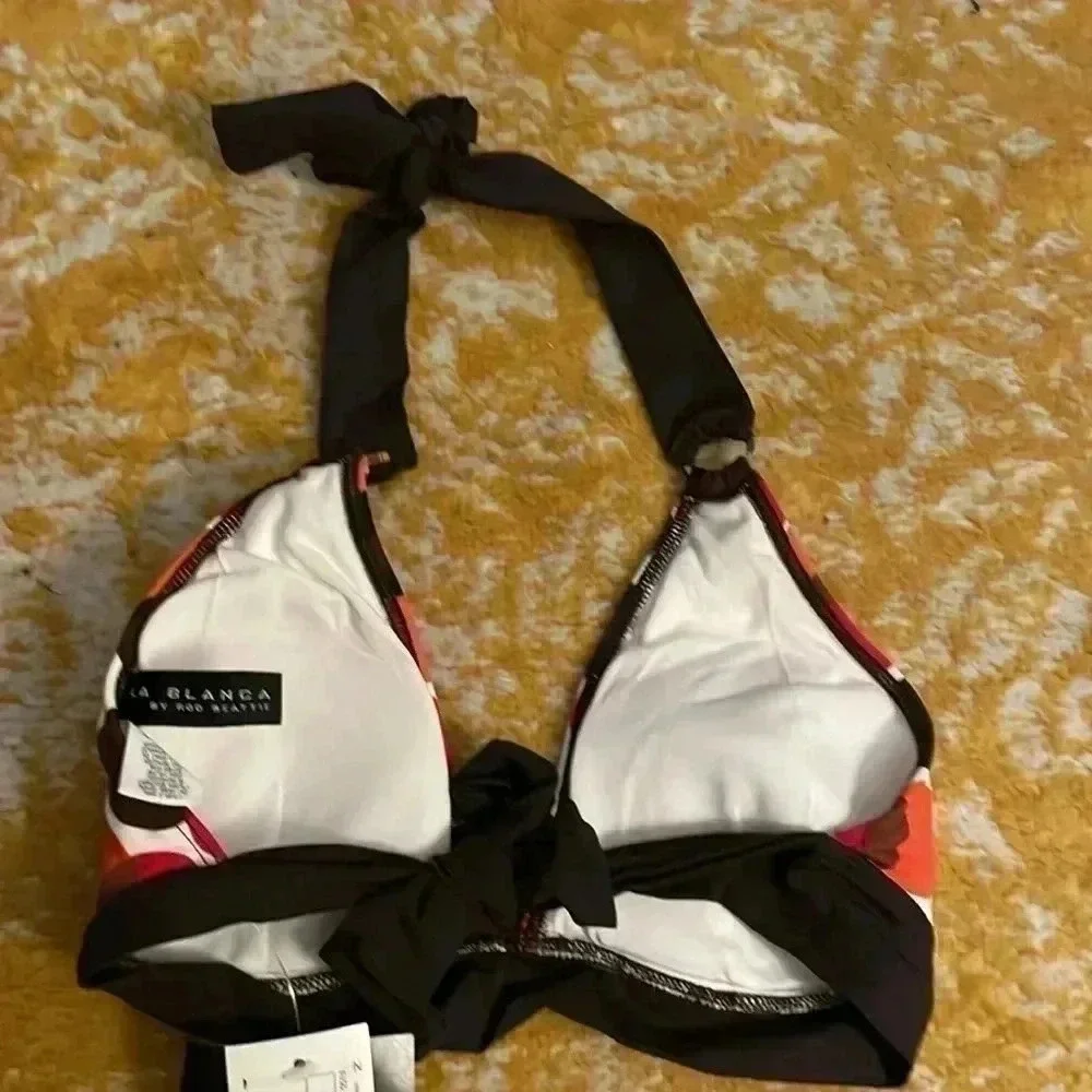 LaBlanca by Rob Beattie halter polkadot bikini top 12 NWT